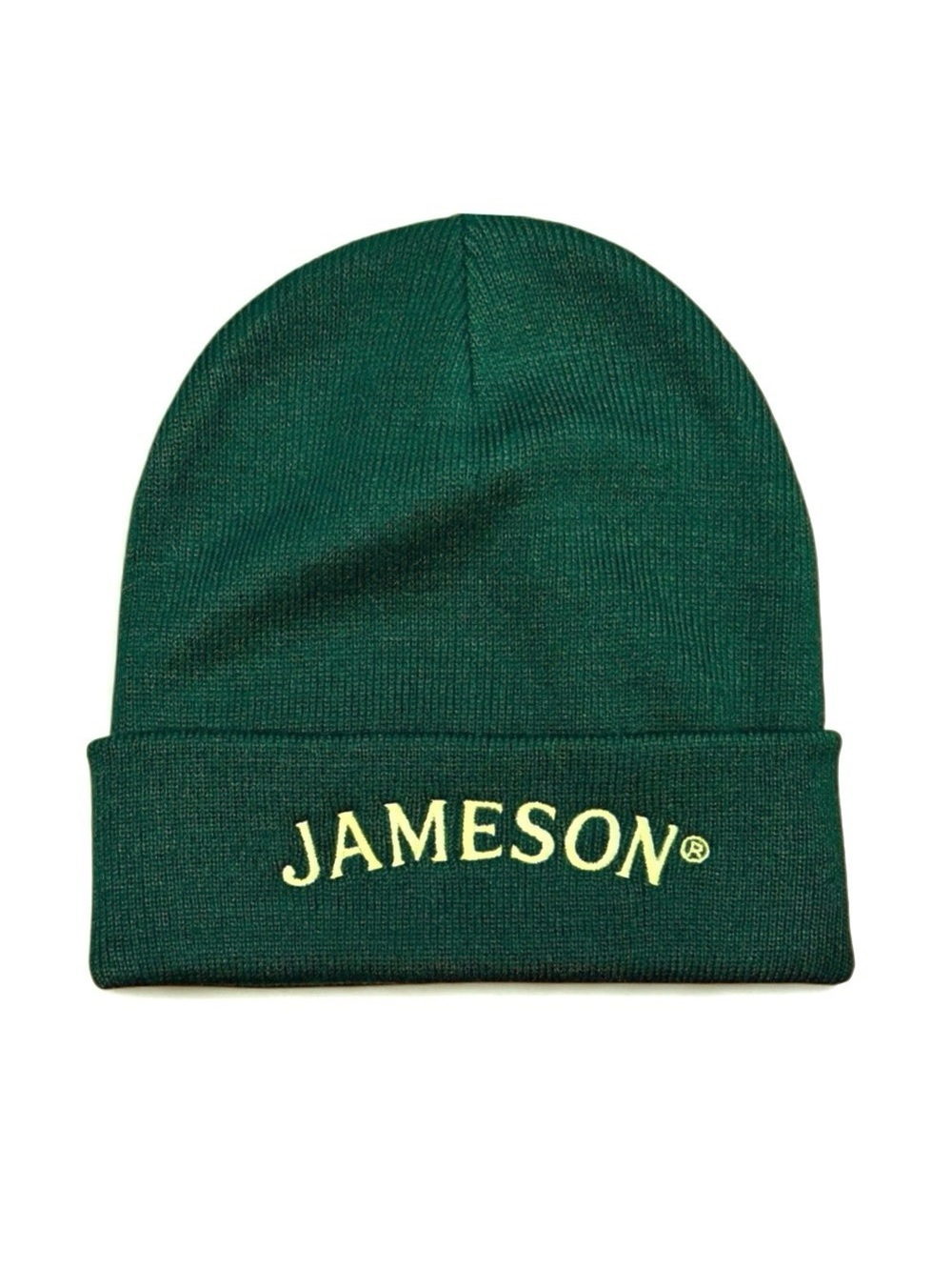 Unisex Jameson Green Embroidered Fold Up Beanie Hat - Branded Logo Knit Cap